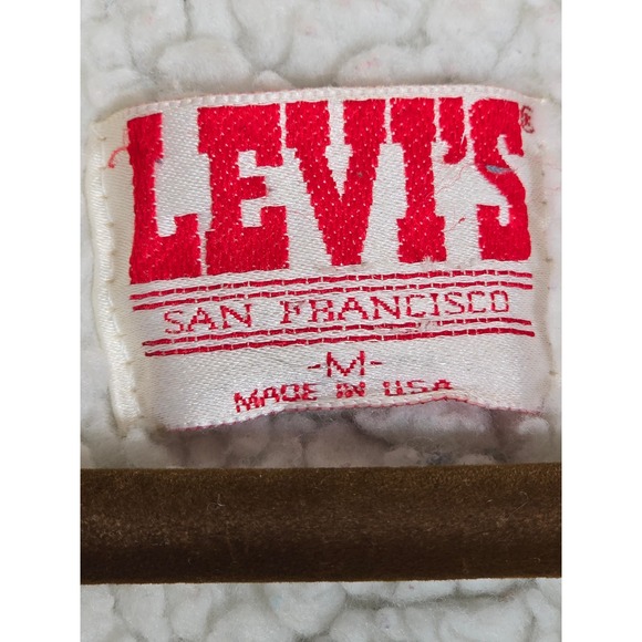 Vintage Levis 70609 0219 Sherpa Lined Denim Jacket Acid Wash Blue Made in USA M - Picture 2 of 16